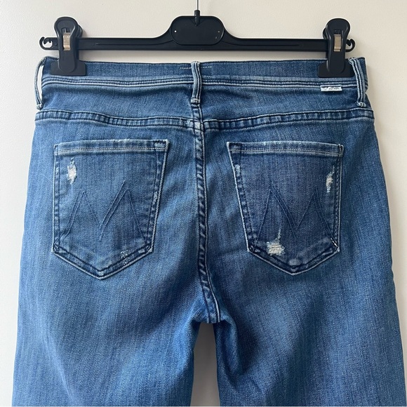 Mother The Weekender Fray Flare Jeans - Graffiti Girl Distressed Wash - Size 27 - Picture 7 of 14